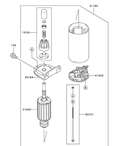 Kawasaki Fh680v-Ds29 Starter Diagram and Parts List for M48-KW (53AI8CT2050-23HP)(2010) Cub Cadet Lawn Tractor